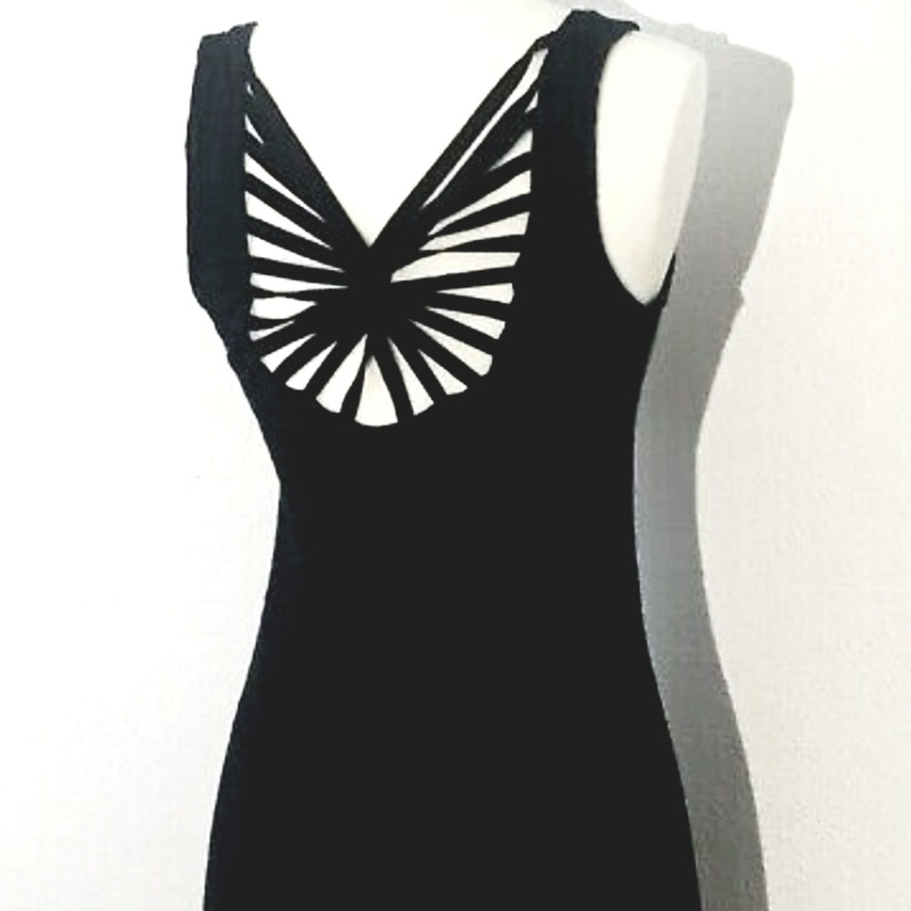 Free People sm Black fitted cocktail party dress